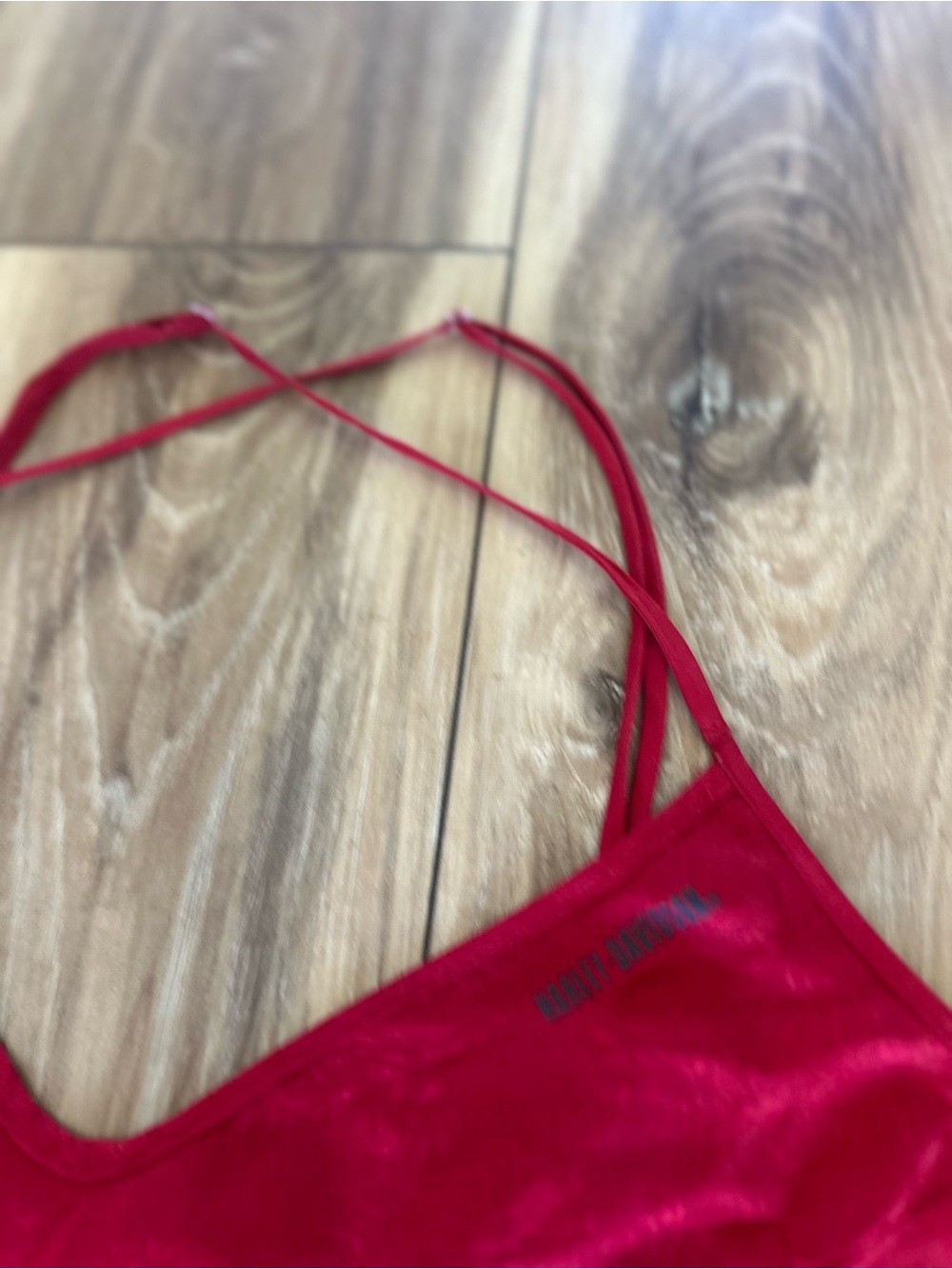 Harley Davidson womens 100% silk Red Mini Slip Dress size large - Picture 3 of 5